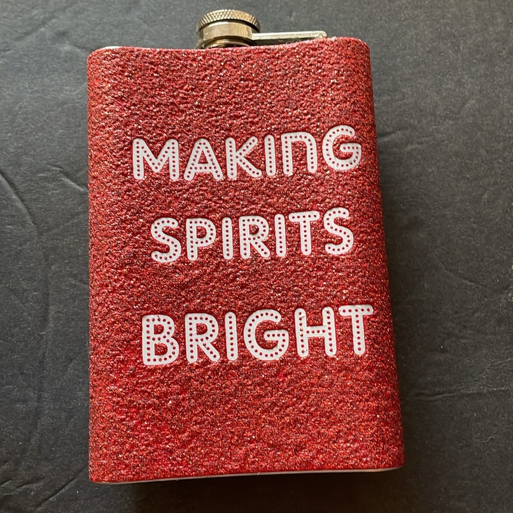 Christmas - Red Stainless Steel - 8 oz Flask - Picture 2 of 5